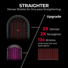TYMO brush with PTC heating delivers steady warmth for smooth results.
