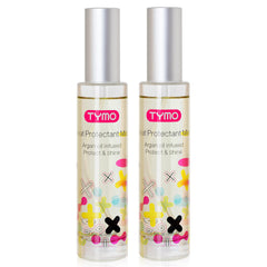TYMO heat protectant argan oil bottle for heat styling protection up to 450°F.