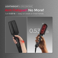 TYMO ionic compact straightener in hand showcasing lightweight ergonomic grip