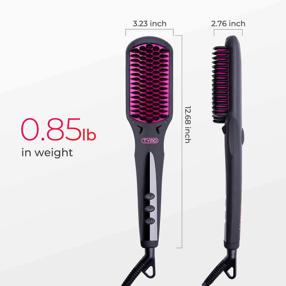 TYMO Ionic Hair Straightener Brush supports 100-240V for worldwide travel.