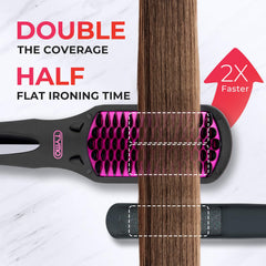 TYMO Ionic Hair Straightener Brush LCD display for precise temperature control.