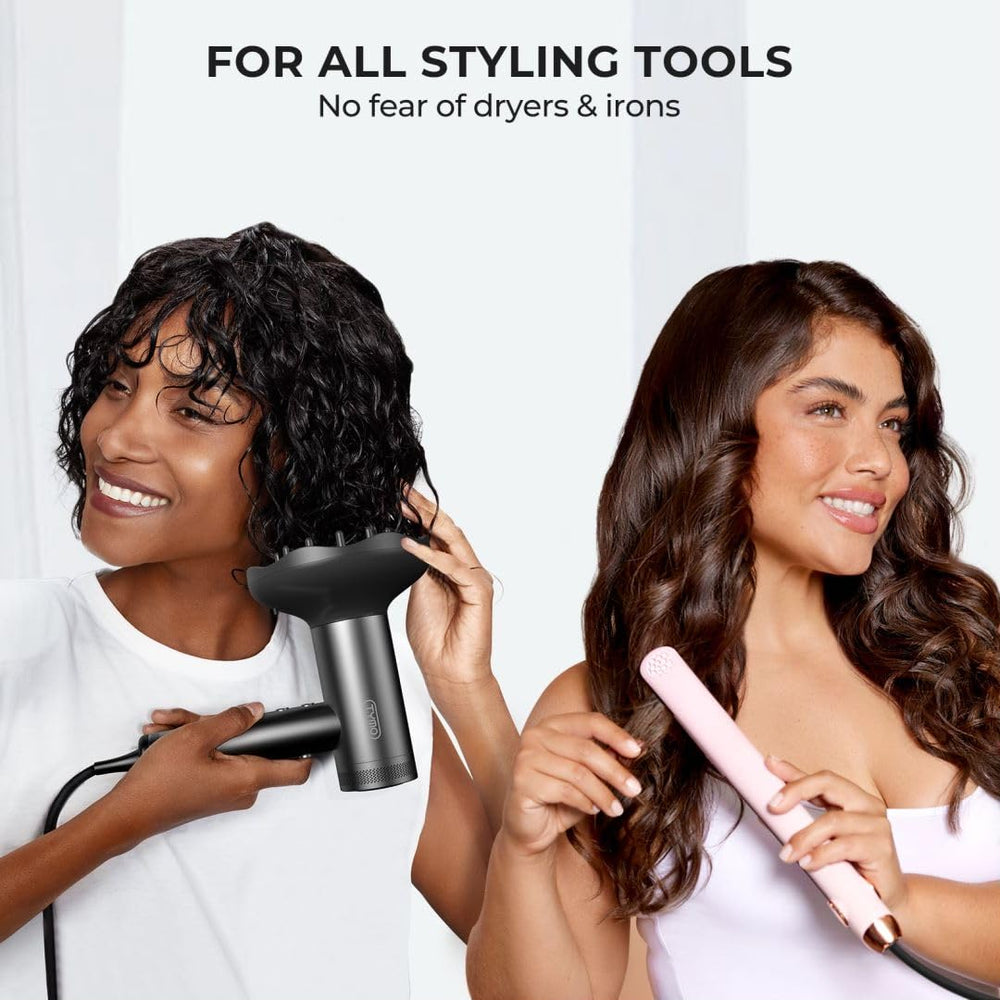 TYMO lightweight mist spray delivers weightless shine for all hair types.