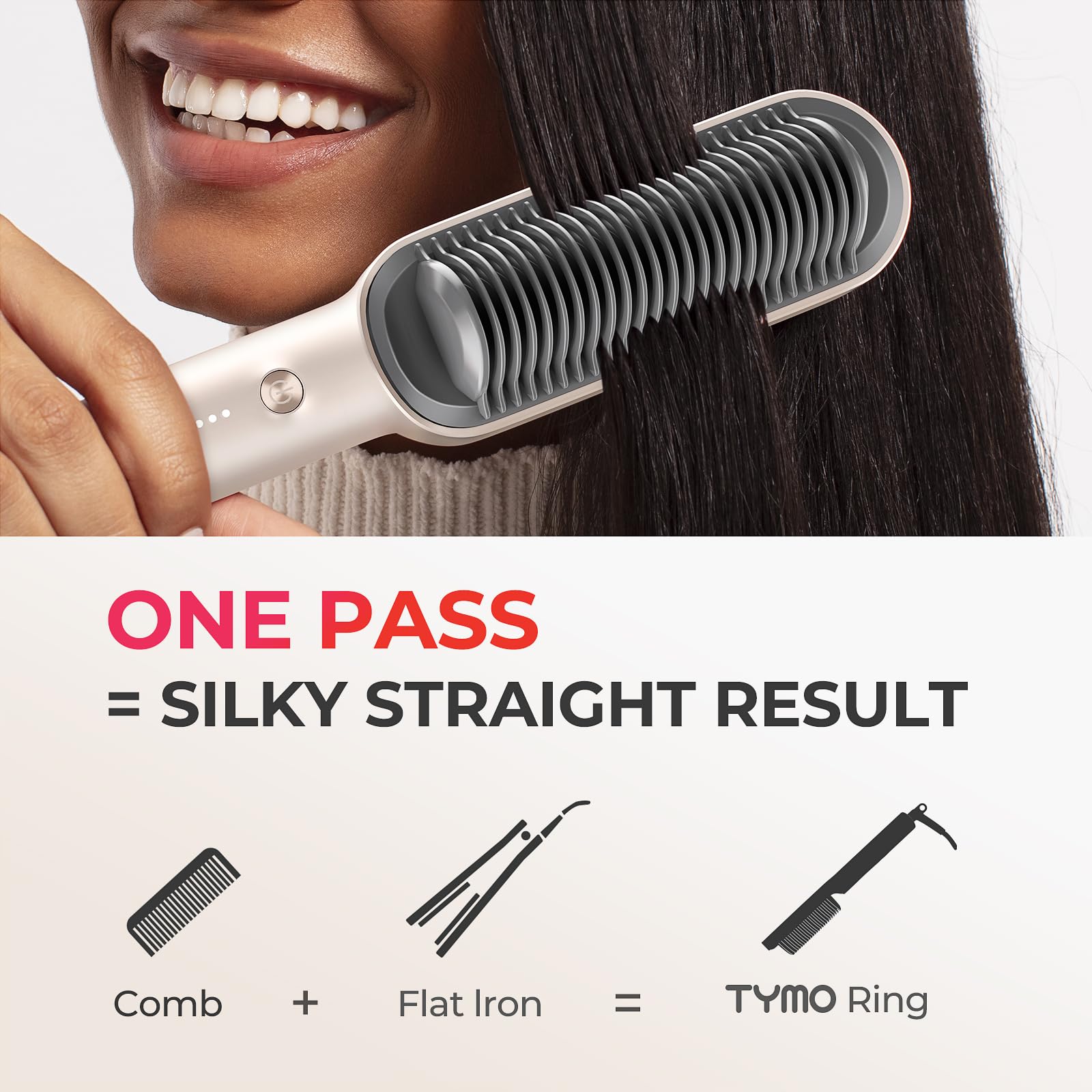 TYMO Ring dual-voltage capability supports worldwide travel styling.