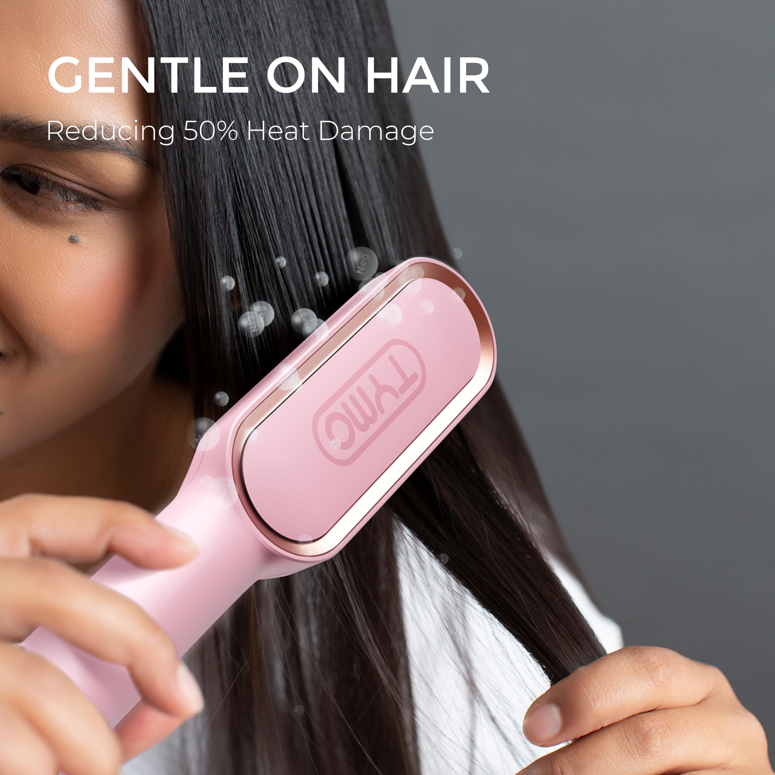TYMO Ring fast heating to 350°F in 20 seconds for efficient styling.