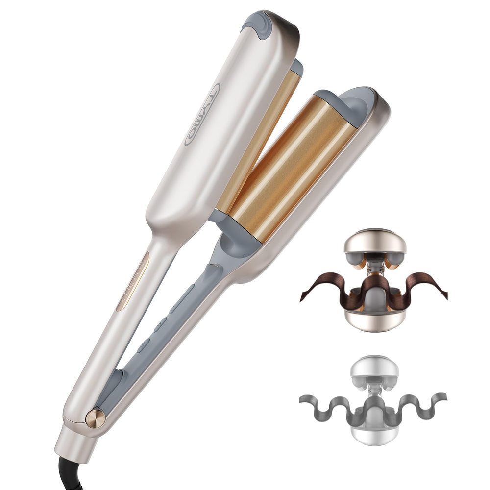 TYMO ROVY Beach Waves Curling Wand gold body with full-wrap insulation for safe styling.