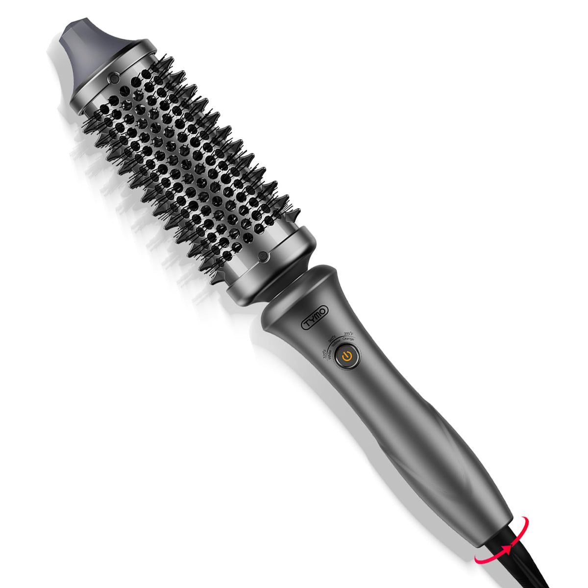 TYMO Stylux thermal brush front view for effortless glide and smooth blowouts at home.