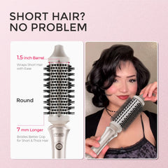 TYMO Stylux on-hair closeup demonstrates frizz control and shine.