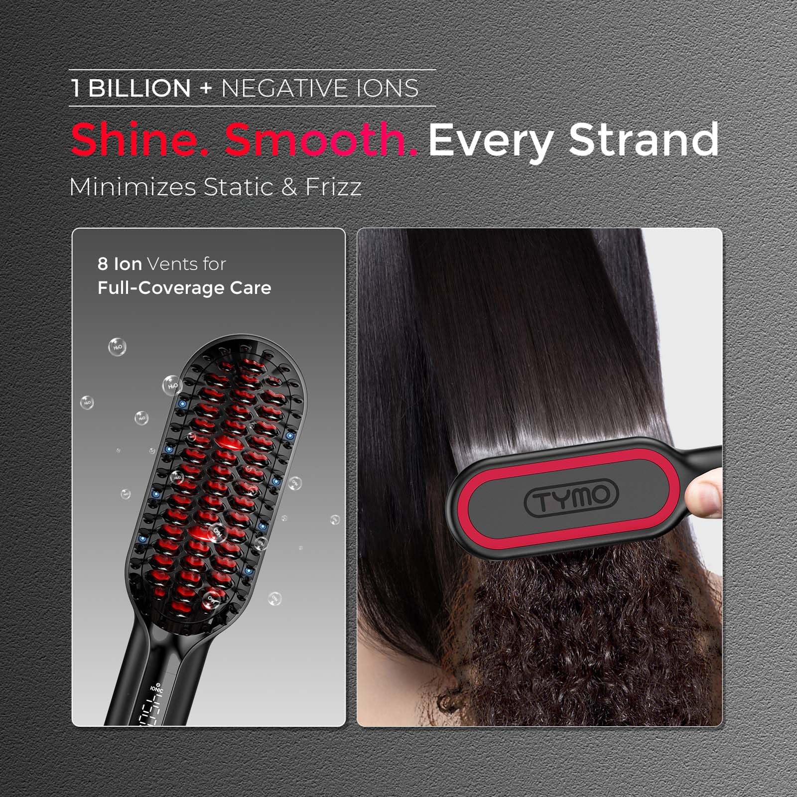 T-GLOSS ceramic-coated bristles glide through hair with less snagging
