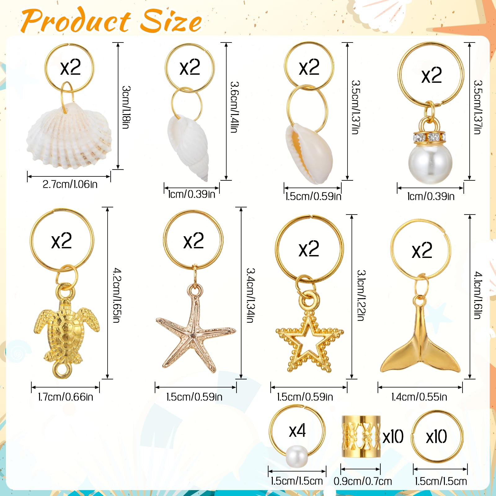 Tyqour aretes para pelo dorados, ideales para dreadlocks y looks modernos.