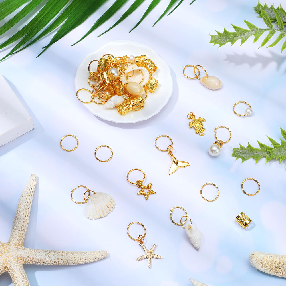Tyqour aros para trenzas dorados, realzan tu estilo en eventos y sesiones de fotos.