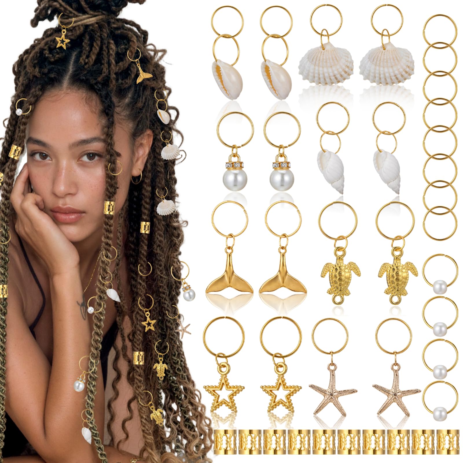 Tyqour joyas para pelo conchas doradas, perfecto para peinados rápidos y glamour diario.