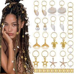 Tyqour joyas para pelo conchas doradas, perfecto para peinados rápidos y glamour diario.