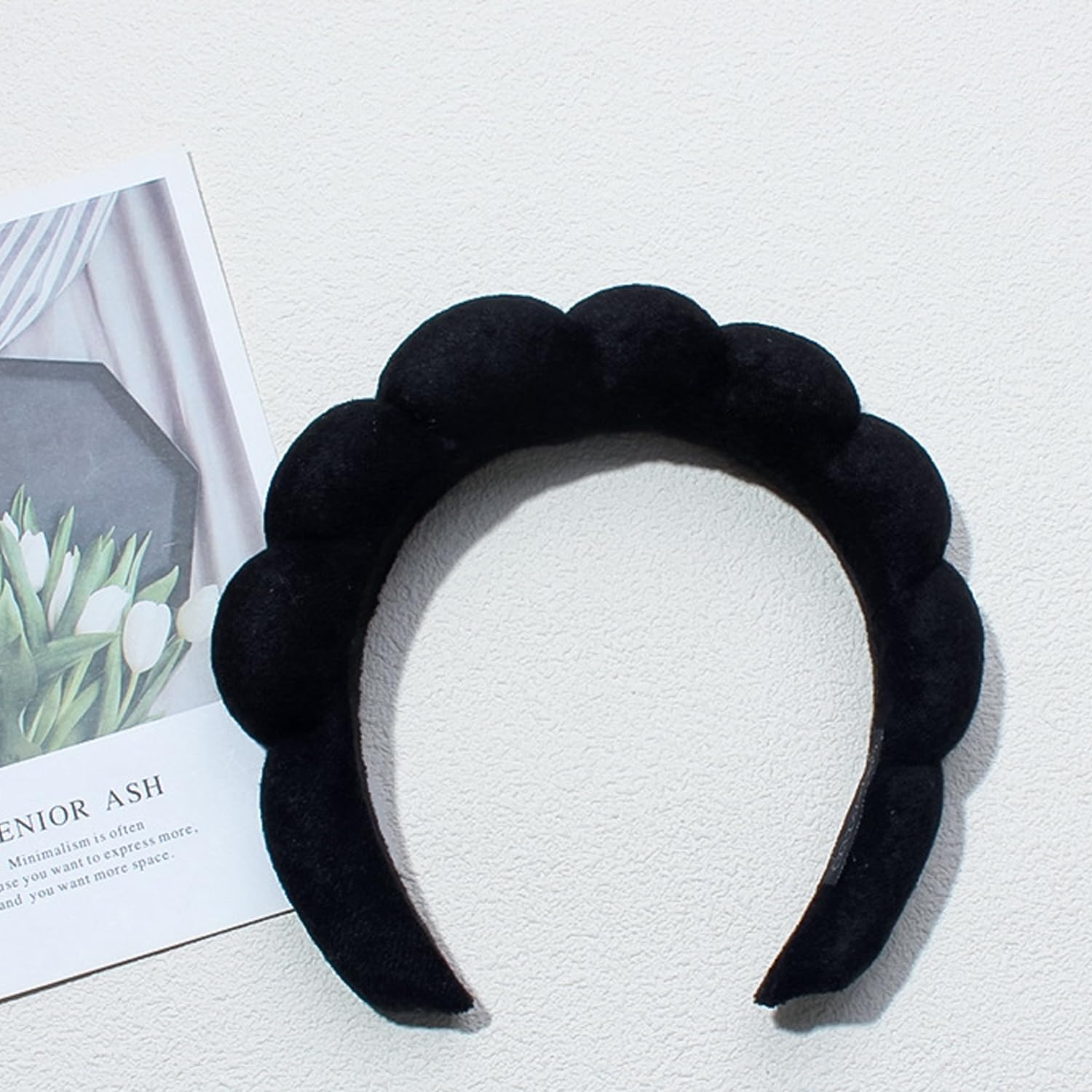 TYSSELY spa headband with flower and cloud design enhances skincare routine mood.