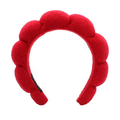 TYSSELY spa headband with flower-cloud design keeps hair dry during cleansing.