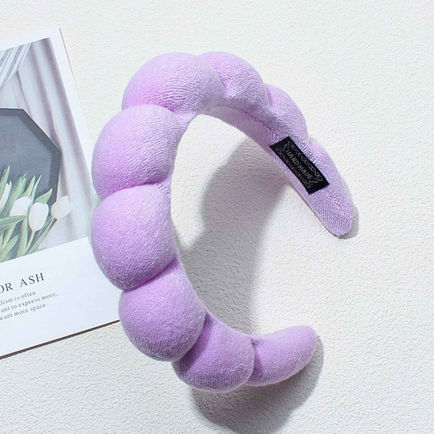 TYSSELY headband securely holds hair during spa or yoga sessions