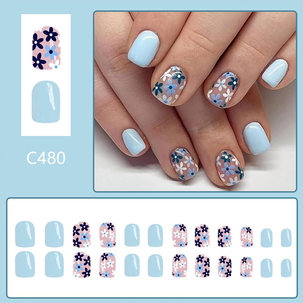 Kit Tyuimhx de uñas pegables, 24 piezas listos para estrenarse.