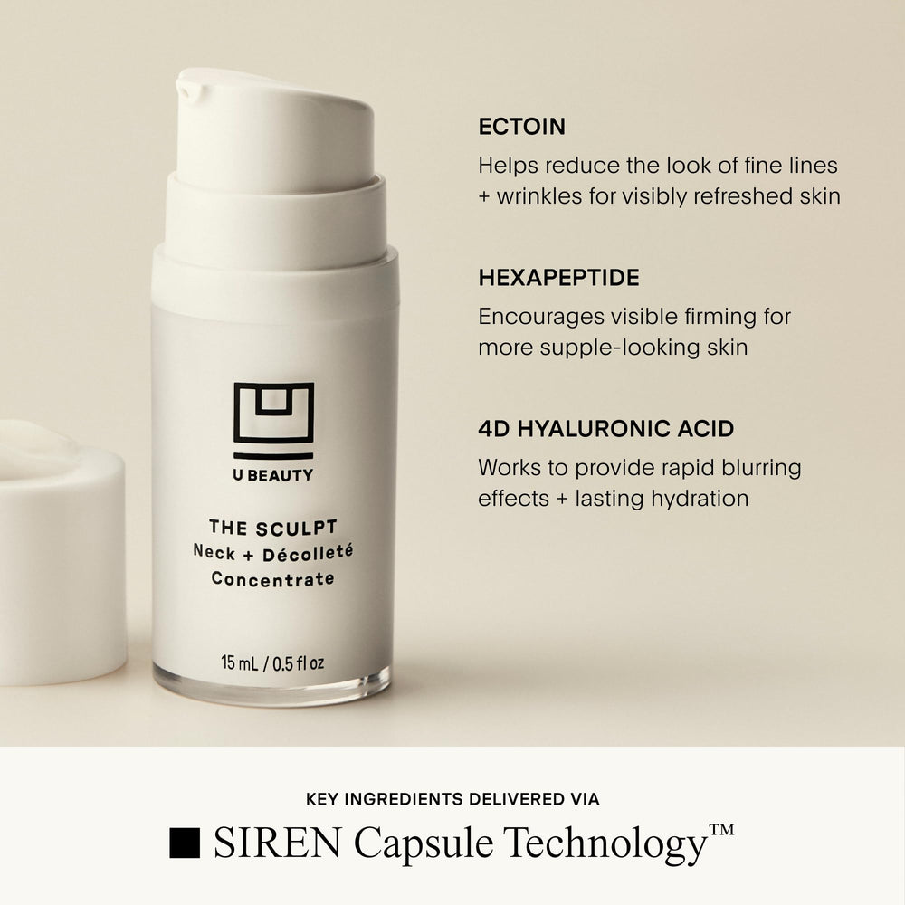 U Beauty SCULPT close-up highlighting 4D Hyaluronic Acid feature.