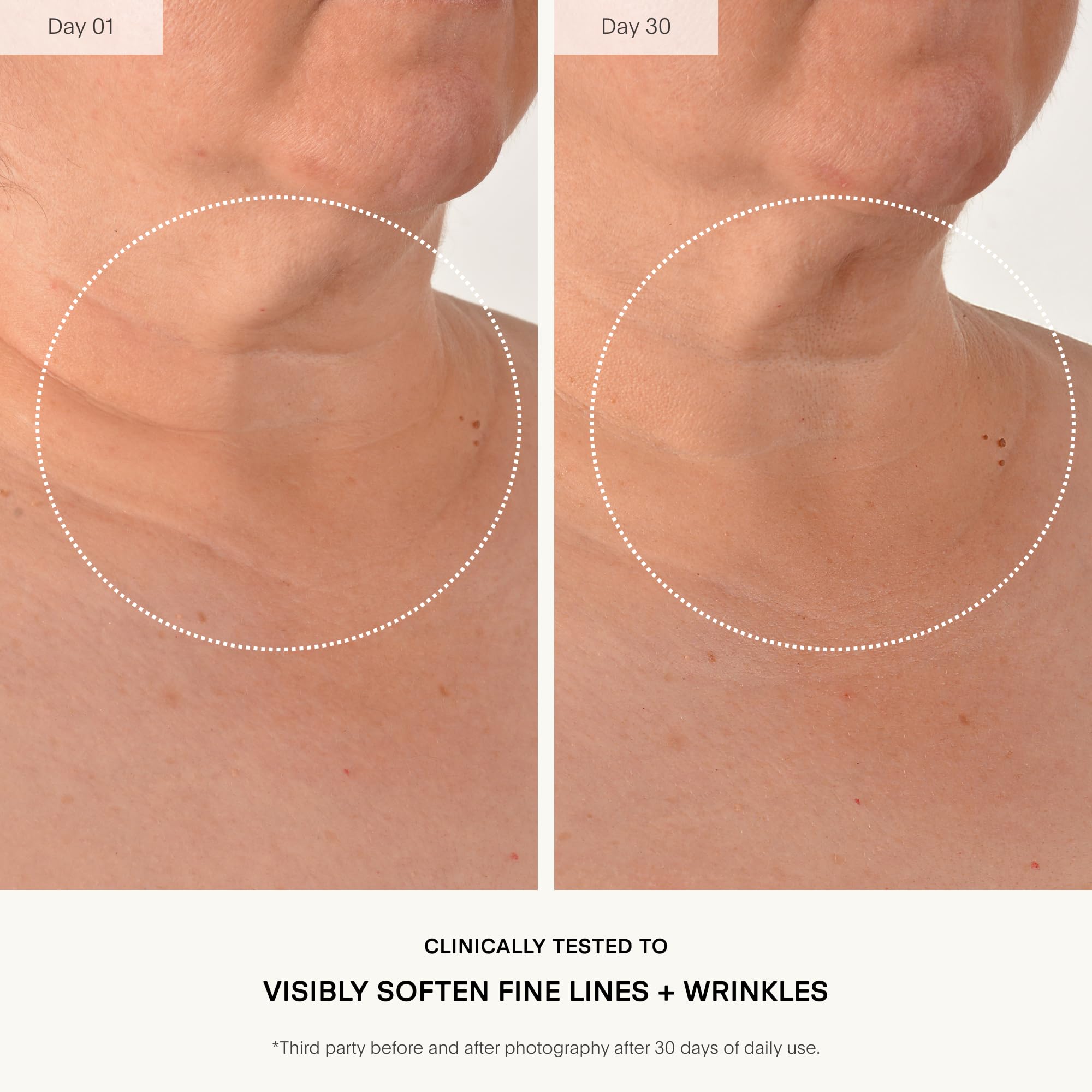 U Beauty SCULPT neck cream swatch on skin for hydration.