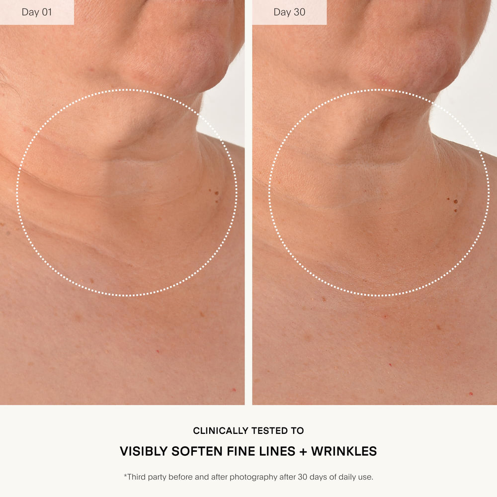 U Beauty SCULPT neck cream swatch on skin for hydration.