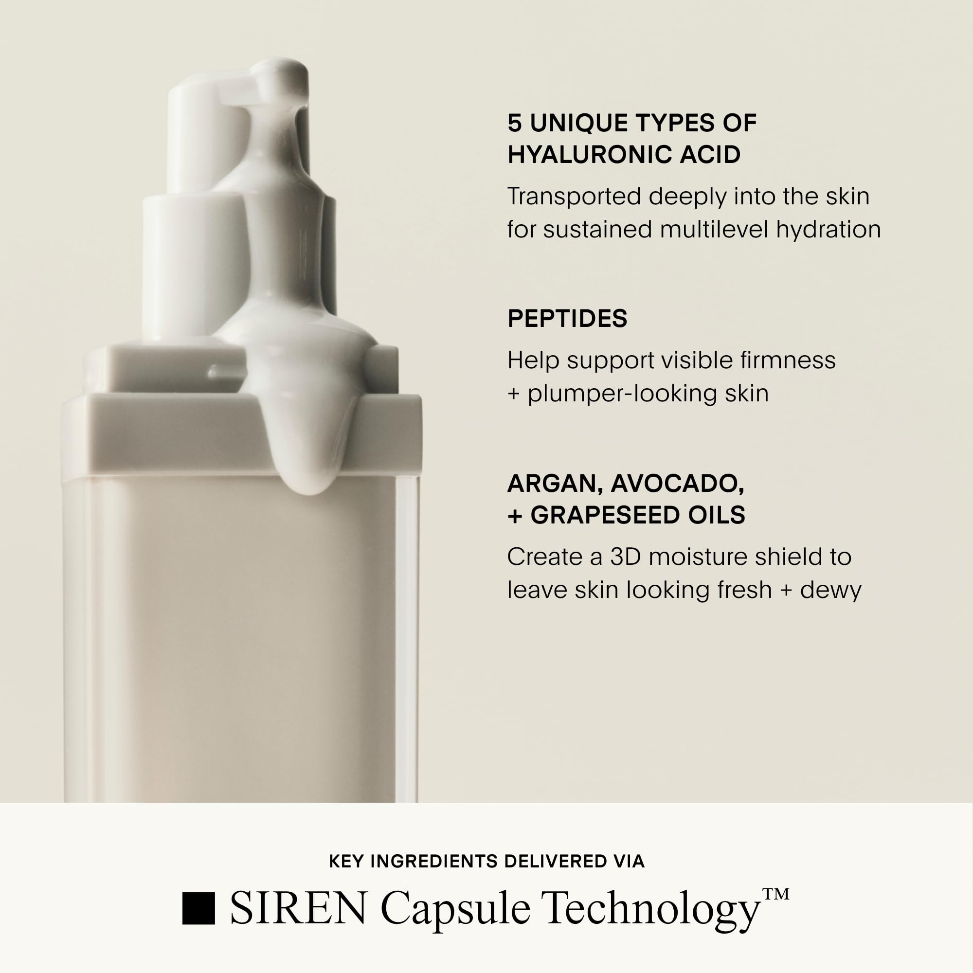 U Beauty The SUPER Hydrator with argan oil and Vitamin E visuals signaling barrier support