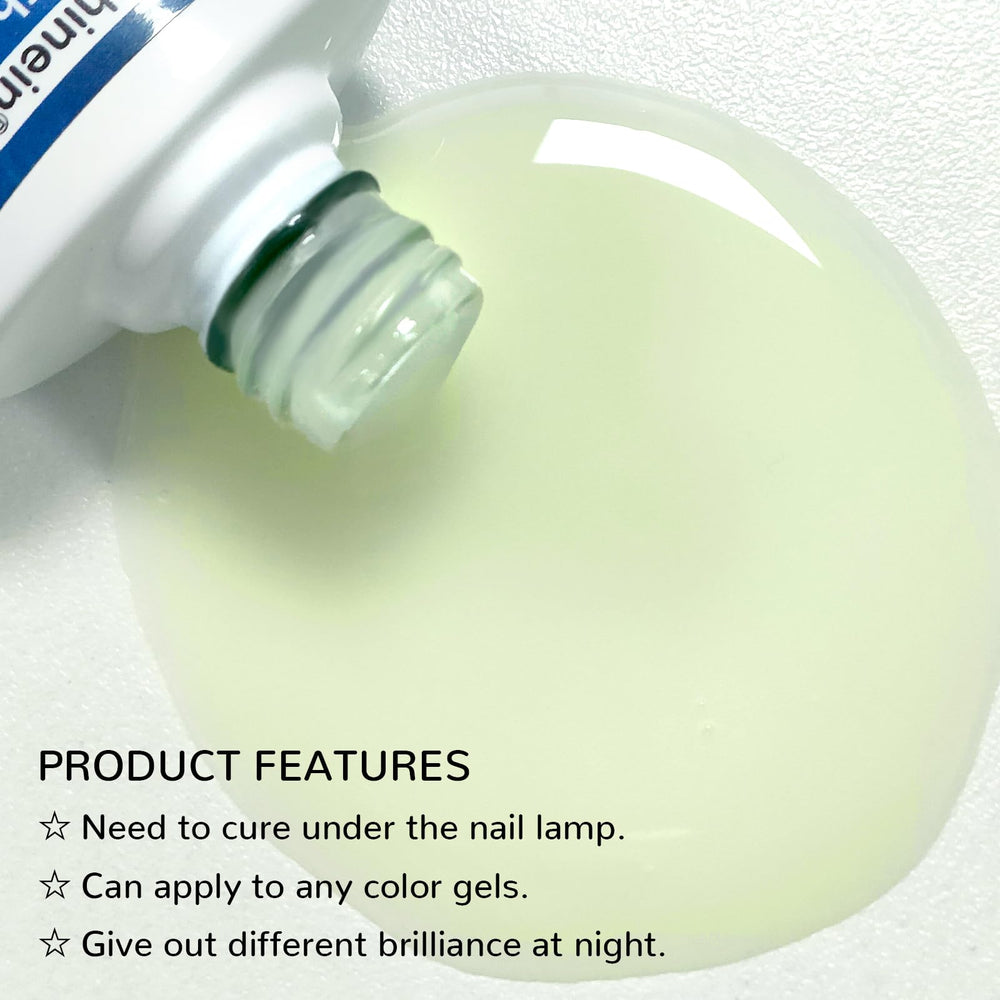 U-Shinein glow top coat blue bottle glow detail