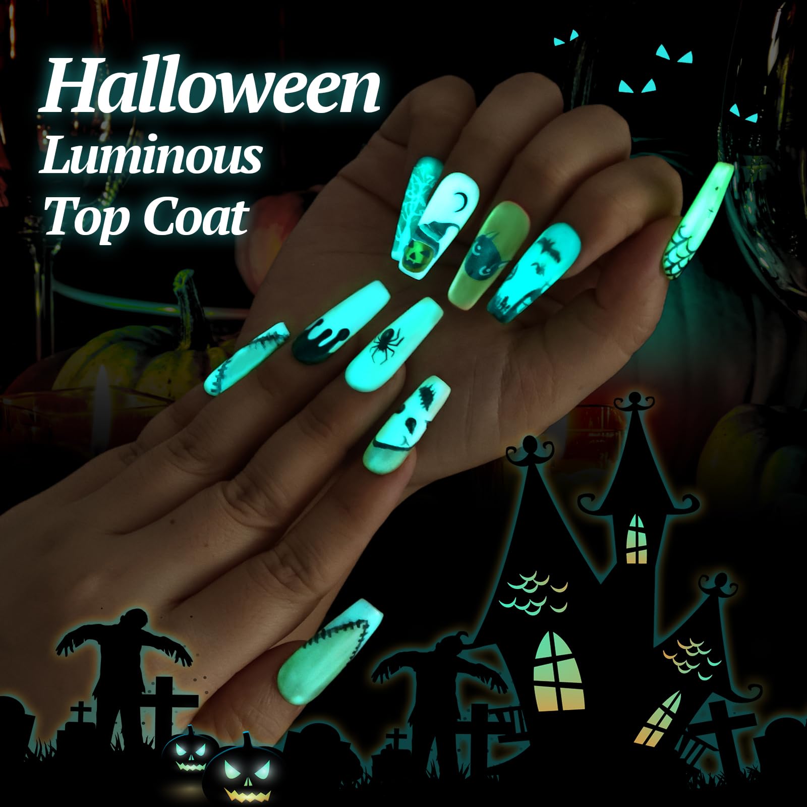 U-Shinein glow top coat blue brush closeup for smooth application