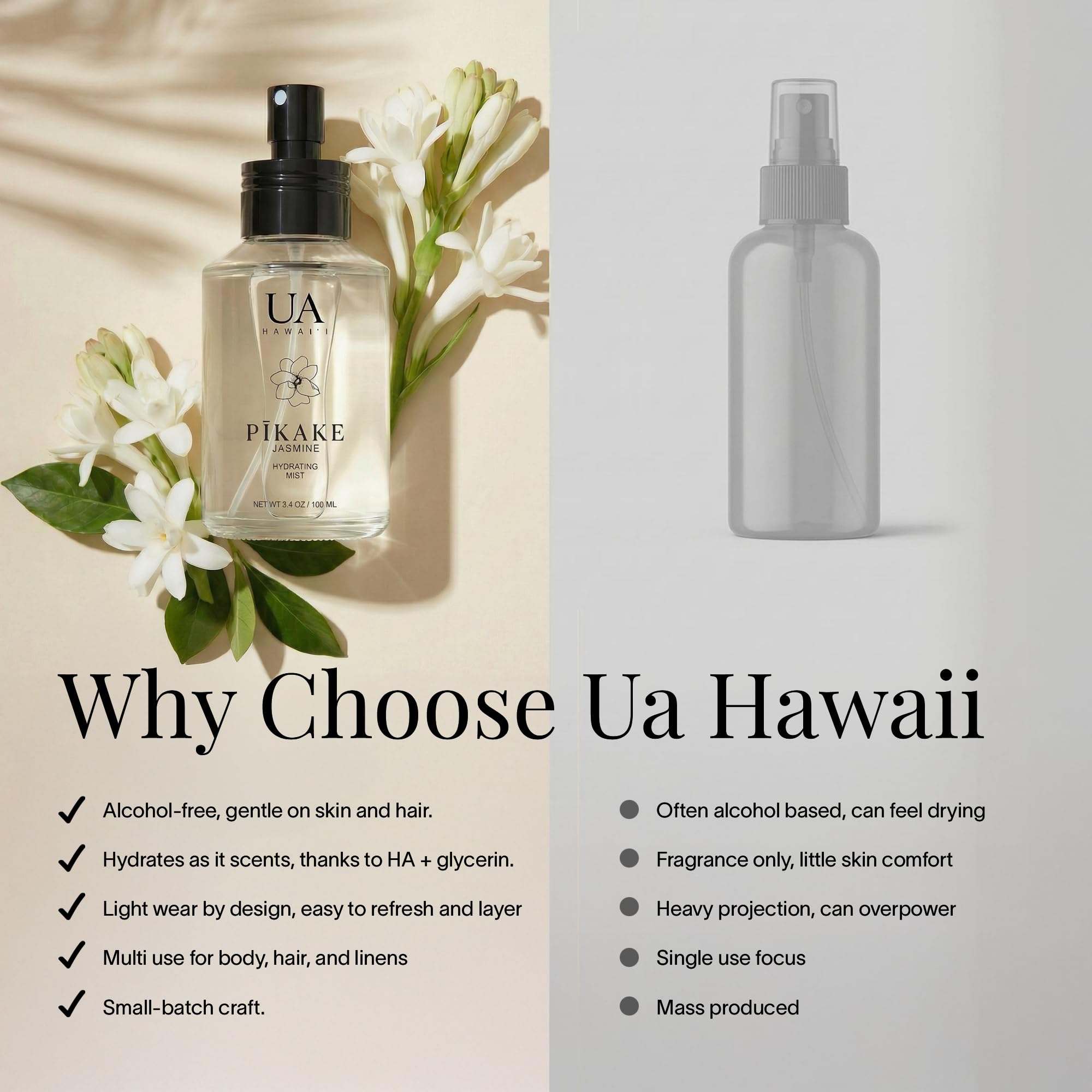 Body mist application on skin demonstrating a breathable, silky veil.
