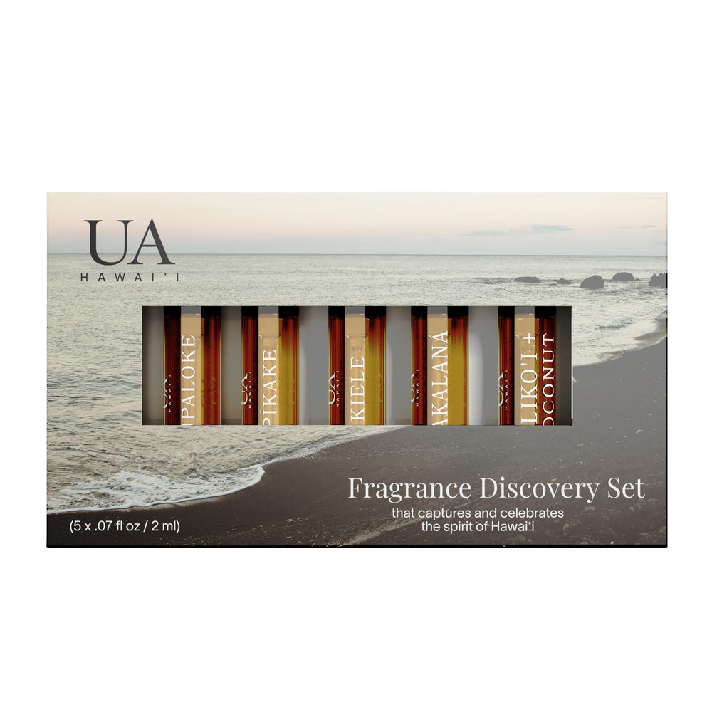 Ua Body Variety Pack bottles arranged for a clean, island-inspired skincare and scent routine, daily refresh.