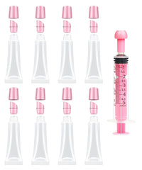 uadbau 8pcs empty lip gloss tubes with 10ml capacity for DIY lip products and travel.