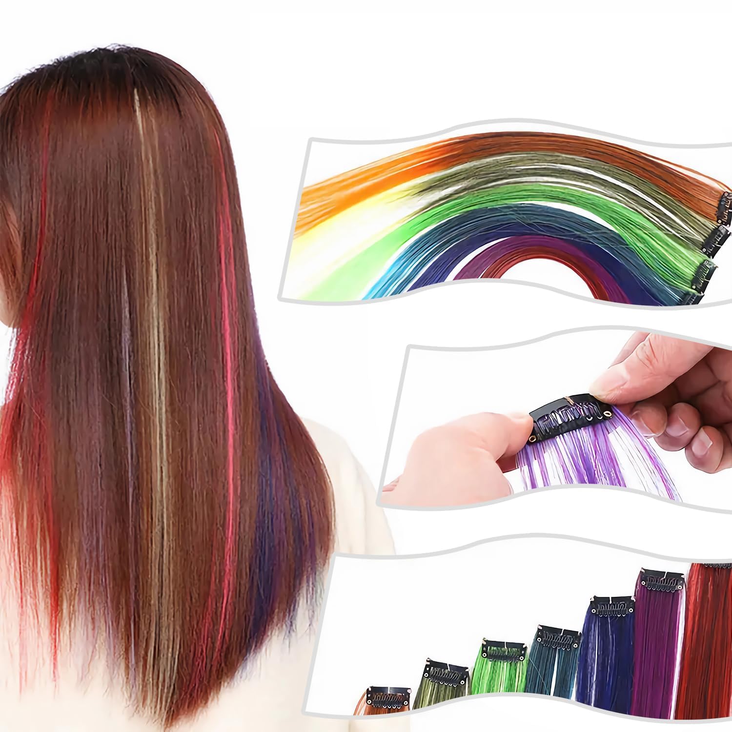 uadbau black U-shape wig clips blend with dark hair