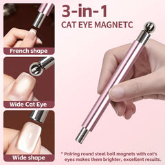Uadbau black bead-attracting magnet grips beads to brighten cat eye designs.