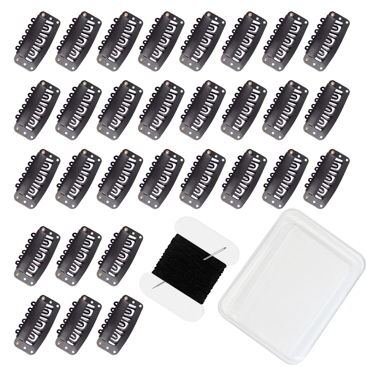 uadbau wig clip 32mm 6-teeth black for secure clip-in extensions