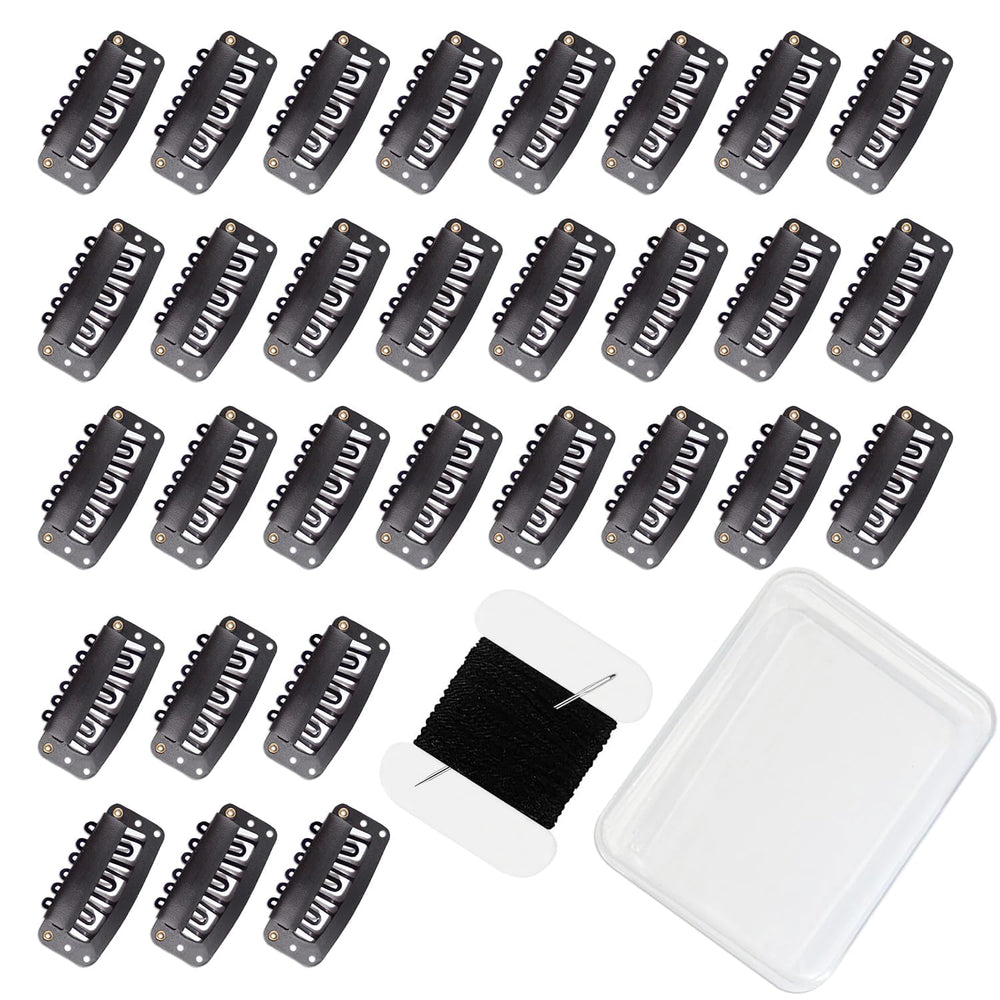 uadbau wig clip 32mm 6-teeth black for secure clip-in extensions