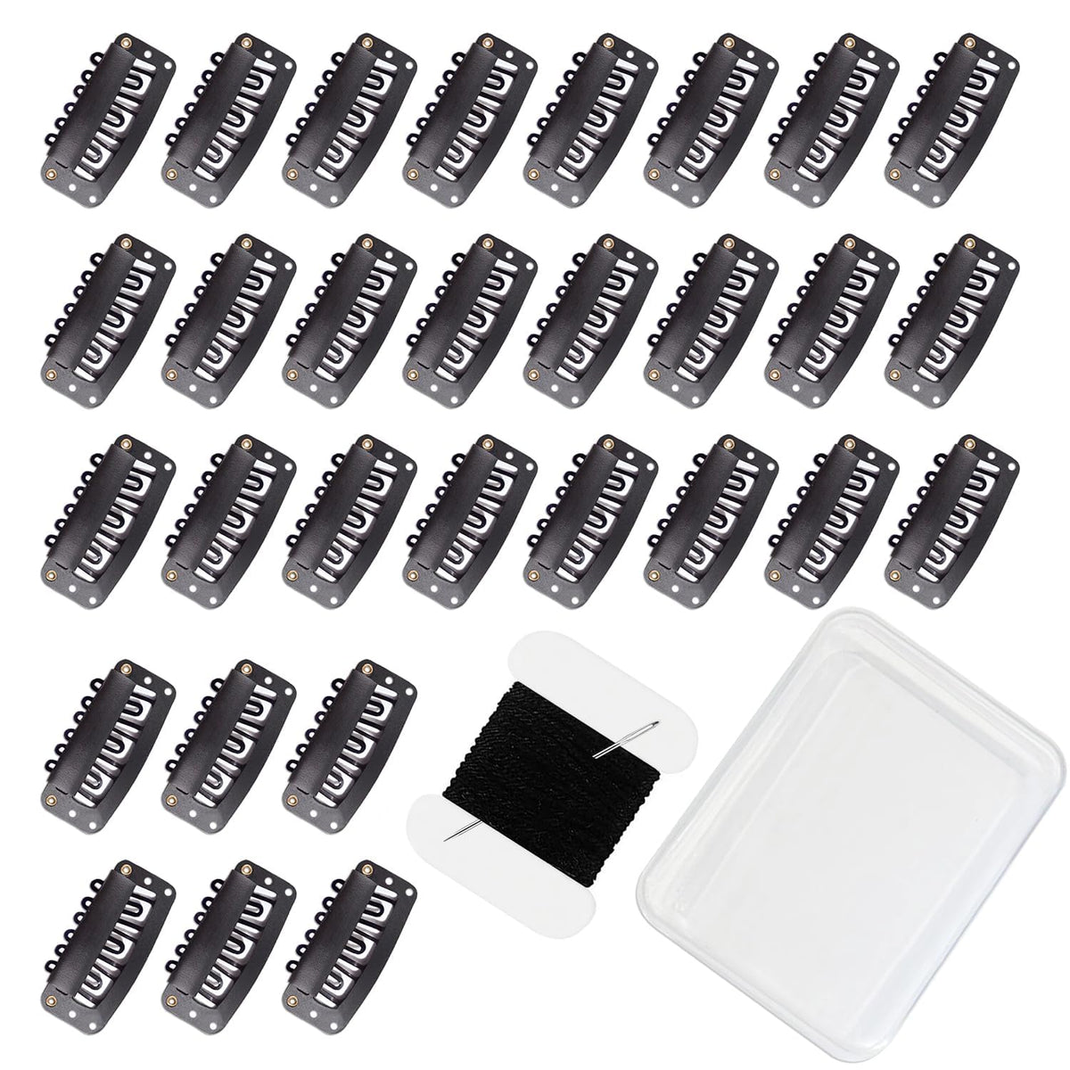 uadbau wig clip 32mm 6-teeth black for secure clip-in extensions