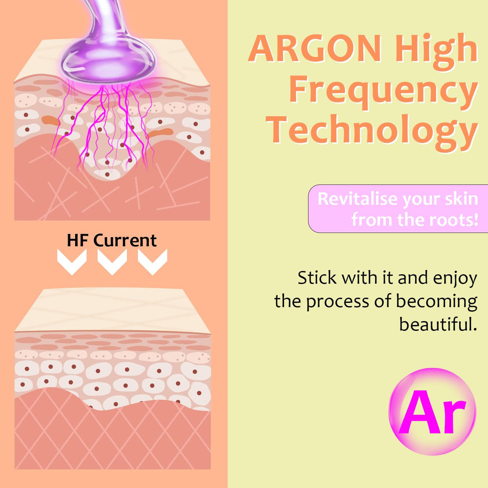 Uaike high frequency wand with bend glass tube for precise application.