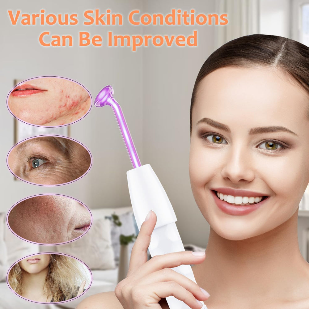 Uaike violet wand with glass tubes offering direct and indirect methods for versatility.