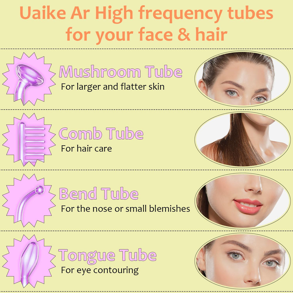 Uaike high frequency wand with tongue glass tube for soothing skincare.