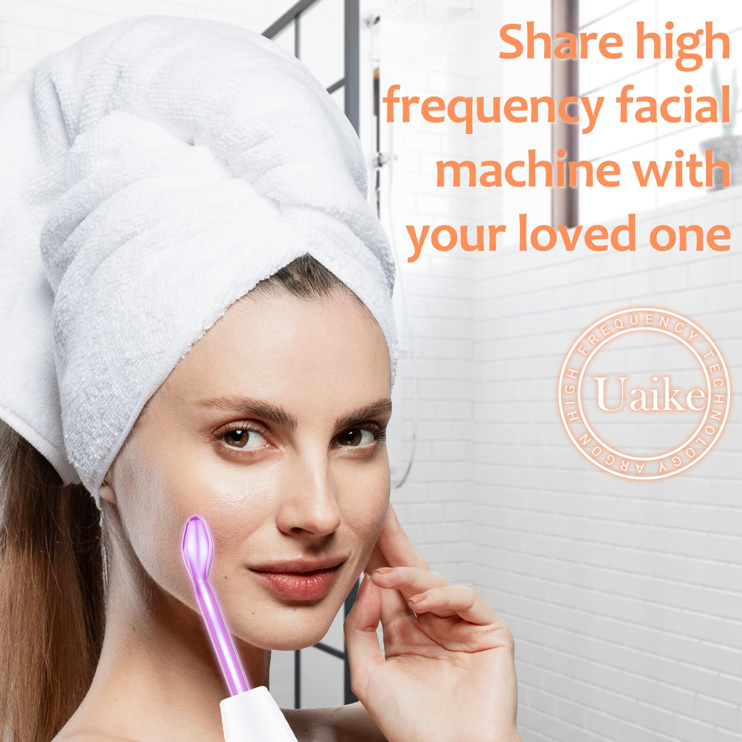 Uaike violet high frequency device with four tubes for customizable routines.
