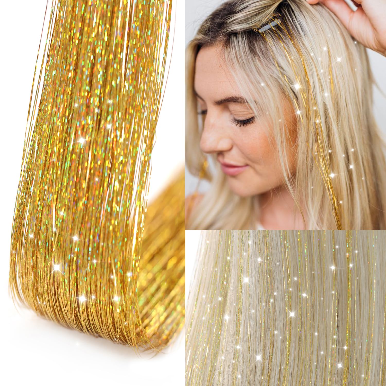 Ubeleco 20.5-inch tinsel length shown for versatile styling