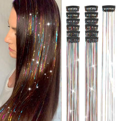 Ubeleco Hair Tinsel Clip-In demonstrates secure, gentle attachment for instant sparkle