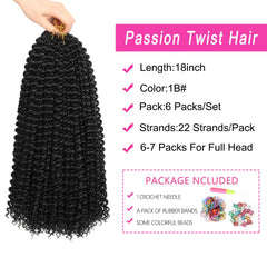 Ubeleco Passion Twist Hair with 22 strands per pack for fuller head coverage