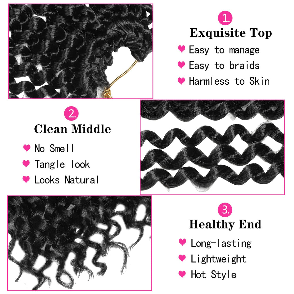 Ubeleco Water Wave Crochet Hair showing soft, bouncy texture