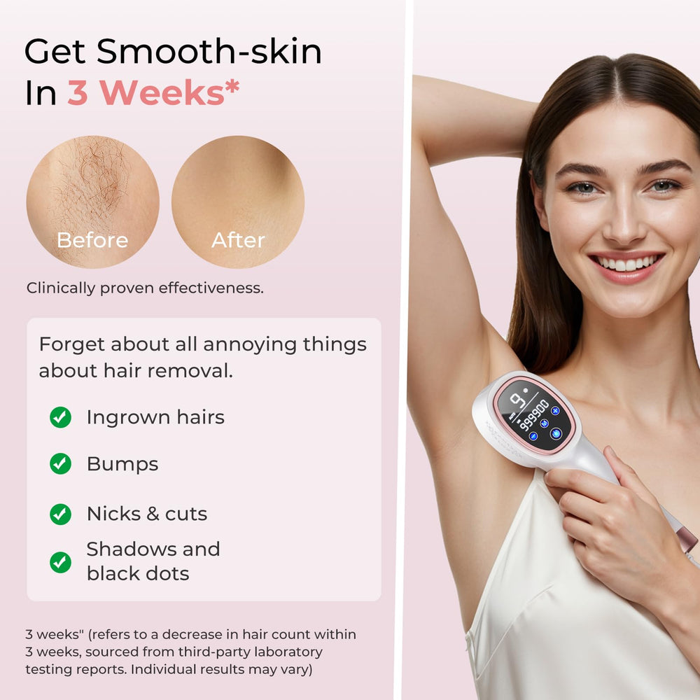 Ubroo IPL hair removal for legs offers broad-area coverage and efficiency.