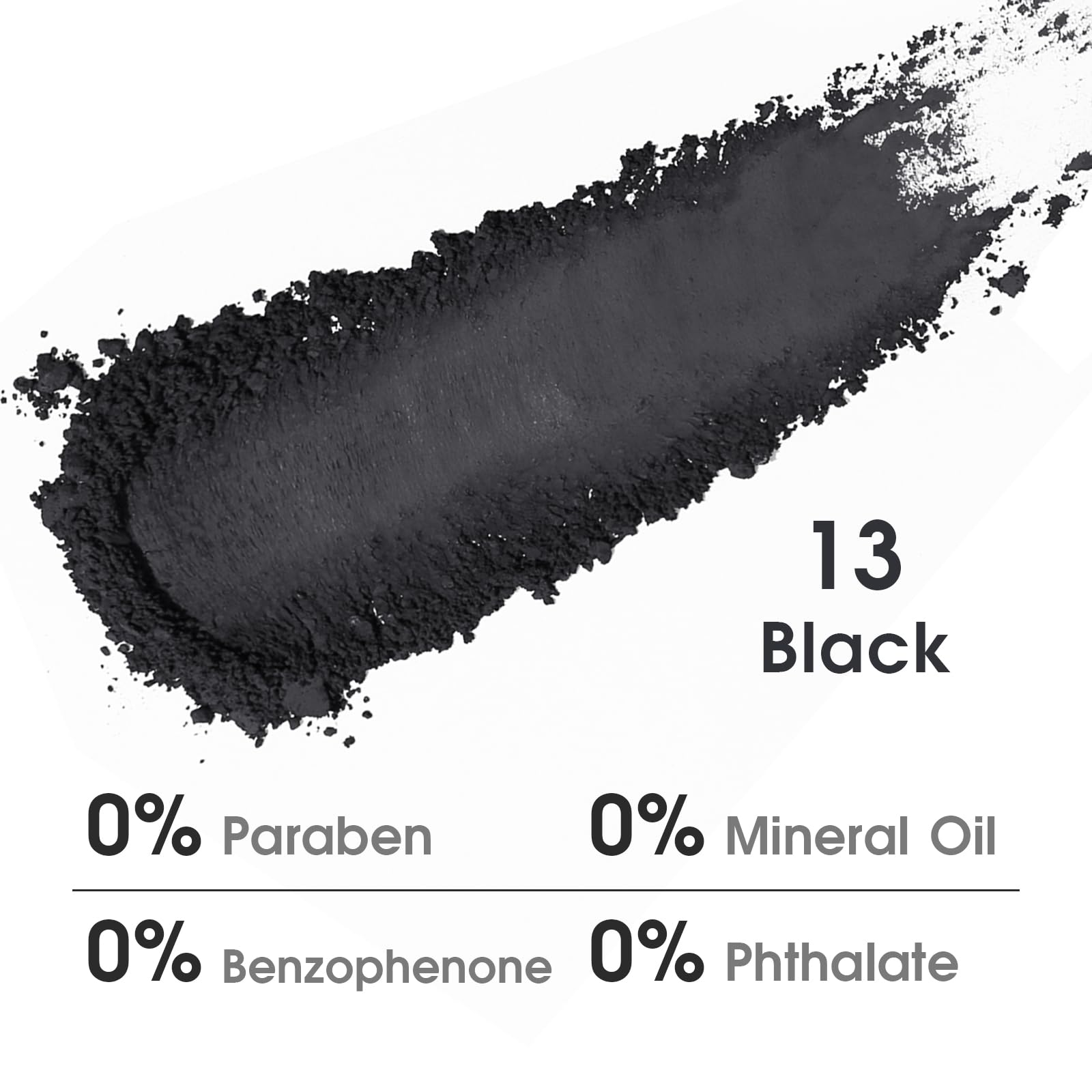 UCANBE Black Single Eyeshadow Palette swatches show rich pigment for versatile colors.