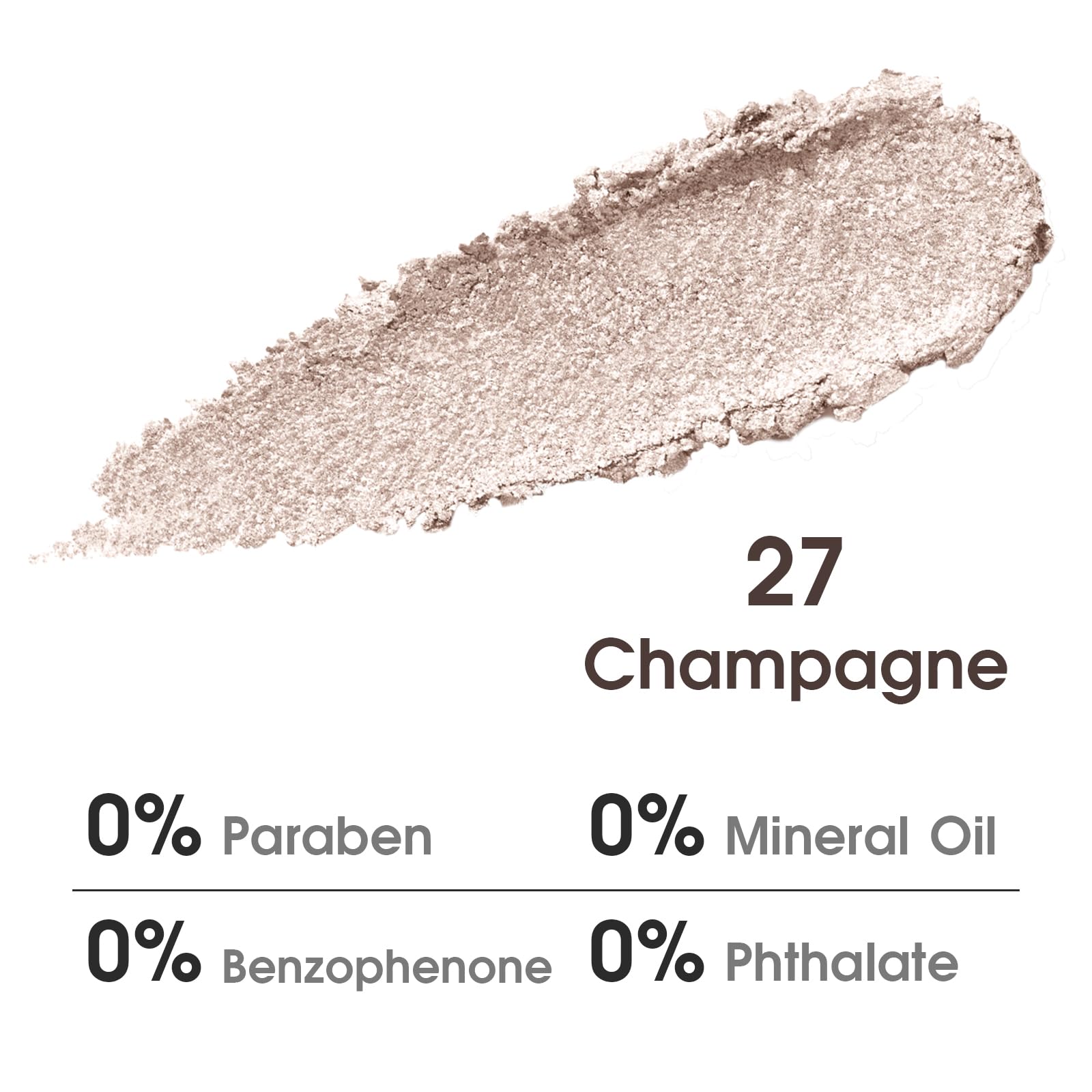 UCANBE Champagne Shimmer swatches show rich pigmentation across matte, shimmer, and glitter shades.