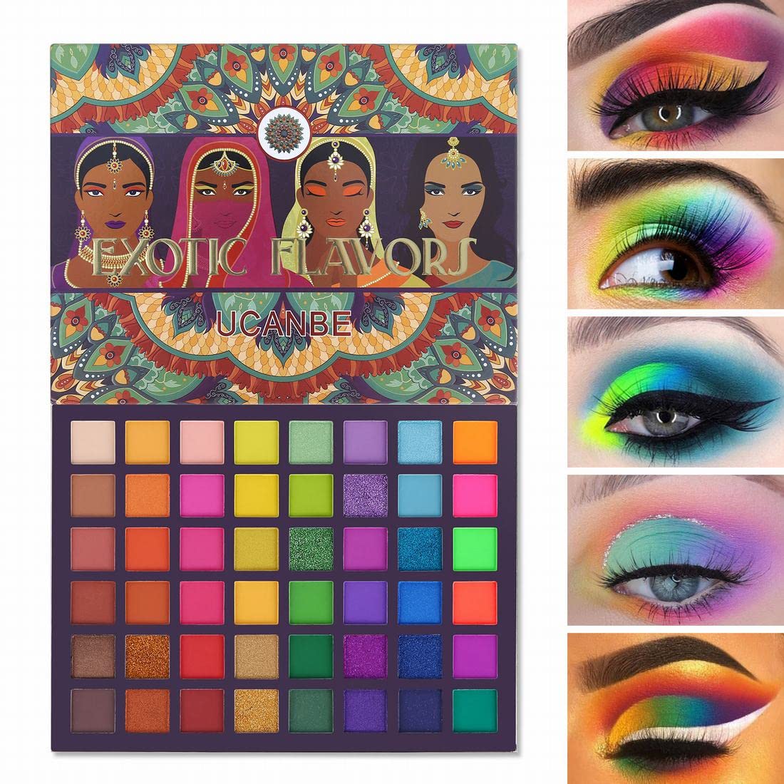 UCANBE Exotic Flavors Neon: paleta sombras, enfoque frontal para un look intenso.
