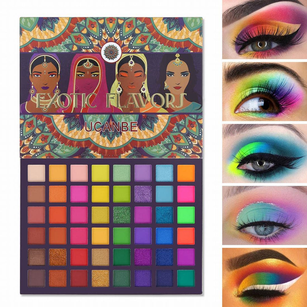 UCANBE Exotic Flavors Neon: paleta sombras, enfoque frontal para un look intenso.