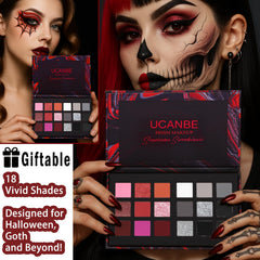 UCANBE Black Red Goth palette warm-tones right for dramatic evening makeup.