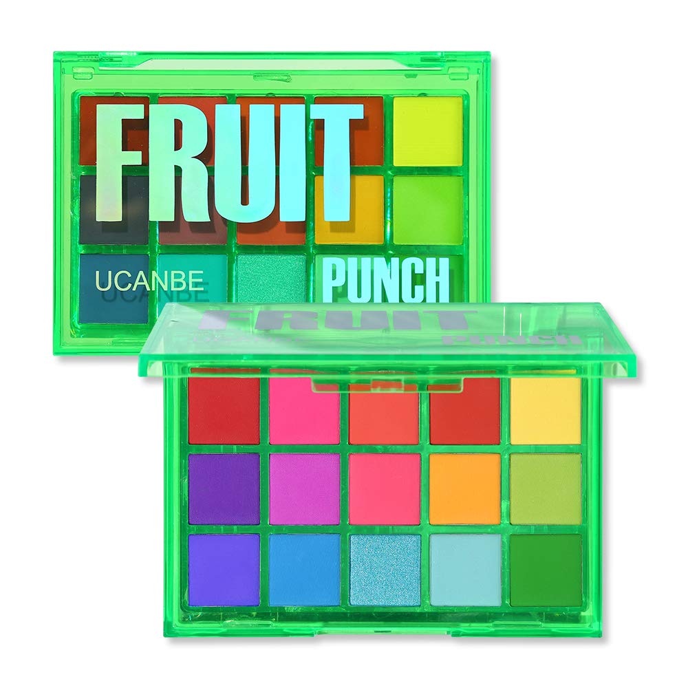 UCANBE Fruit Punch palette front view; compact for on-the-go eye looks.