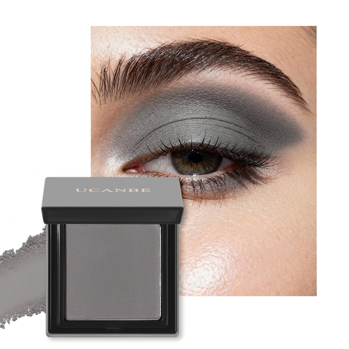 UCANBE Gray Single Eyeshadow Palette compact with 14 shades for easy daily looks